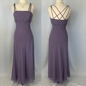 Vintage 90s Y2K Formal Dress Size Small Purple Lavender Strappy Prom Fairy